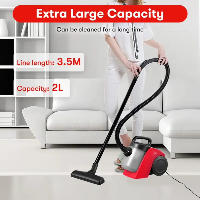 Bagless Cylinder Vacuum Cleaner 1000W Compact Lightweight Powerful Cyclonic Vac 0
