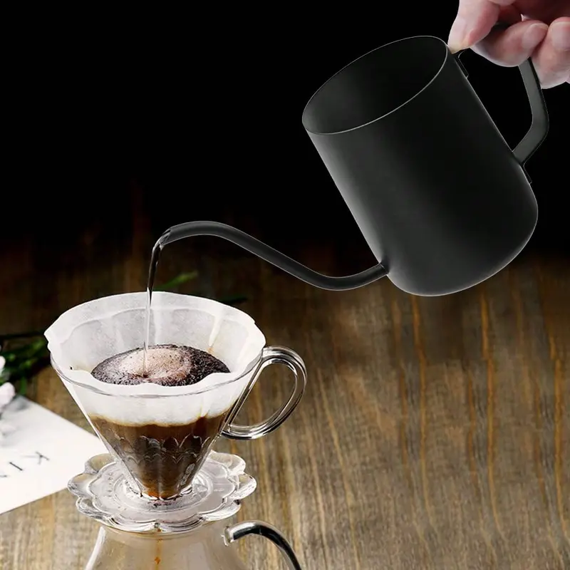 Pour Over Kettle Gooseneck Spout Coffee Tea Pot 12OZ Hanging Ear Hand Long Narrow Drip Cup For Coffee Maker Carafe, Camping Coffee Pot For Travel Coffee Maker Outdoor 5