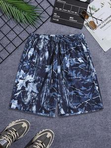 Men's Floral Print Drawstring Waist Shorts, Casual Loose Quick Drying Shorts for Summer, Men's Bottoms for Beach Vacation