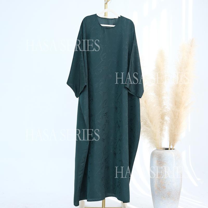 HASASERIES  HS5865 Elegant and Simple · Three-dimensional Jacquard Long Skirt Elegant Style Robe abaya girl 9
