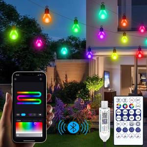 Smart LED String Light, USB Powered LED Garland Light, Christmas Outdoor Garden Wedding Camping Decorative Light, Waterproof LED Bulb String Light