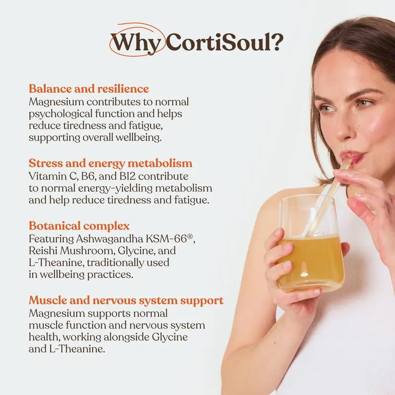 Free Soul - CortiSoul by Free Soul – Nutrient-Rich Superfoods, Adaptogens & Vitamins with KSM-66 Ashwagandha, Magnesium & Reishi Mushrooms | Gluten Free & Vegan | 30 Servings | Tropical Twist Flavour 2