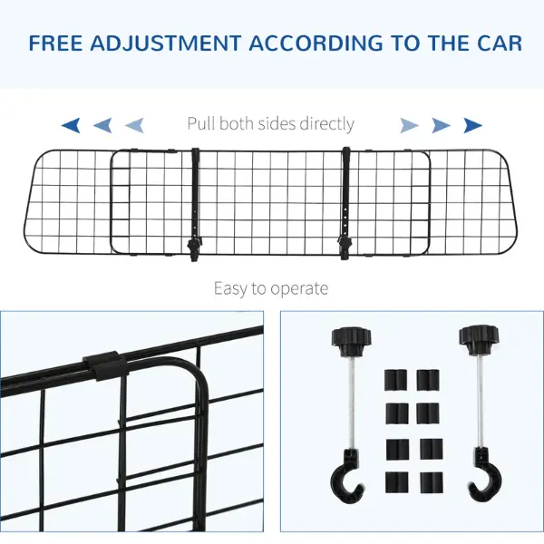 PawHut Heavy Duty Pet Dog Car Barrier, Keeps Pet Safe, Protect Your Car, Easy to Install - Black 3