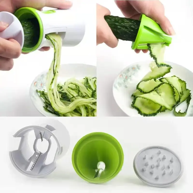 2 of a set, 3 in 1 Vegetable Spiralizer Portable Stainless Steel Slicer Veggie Pasta and Spaghetti Maker for Low Carb Gluten Free Meals 5