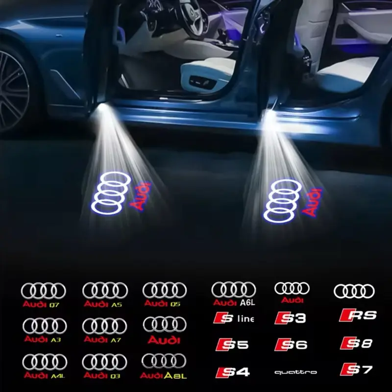 2-Piece HD Car Door Projector Laser Lamp – Welcome Light for Audi