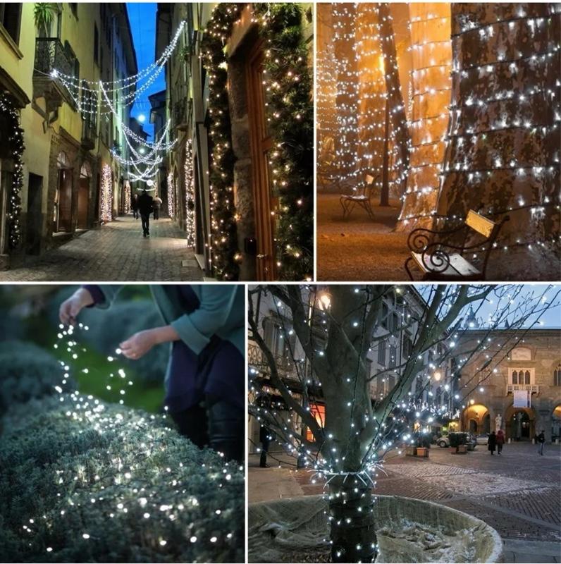 Product Introduction of 50/100/200/500 LED Solar Power Fairy Garden Lights String Outdoor Xmas Tree Lamp 11