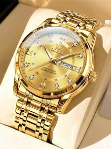 Men's Business Fashion Round Dial Quartz Watch, Stainless Steel Strap Watch with Date Display Function, without Box, Trendy All-match & Exquisite Watch As Anniversary Gift Gift