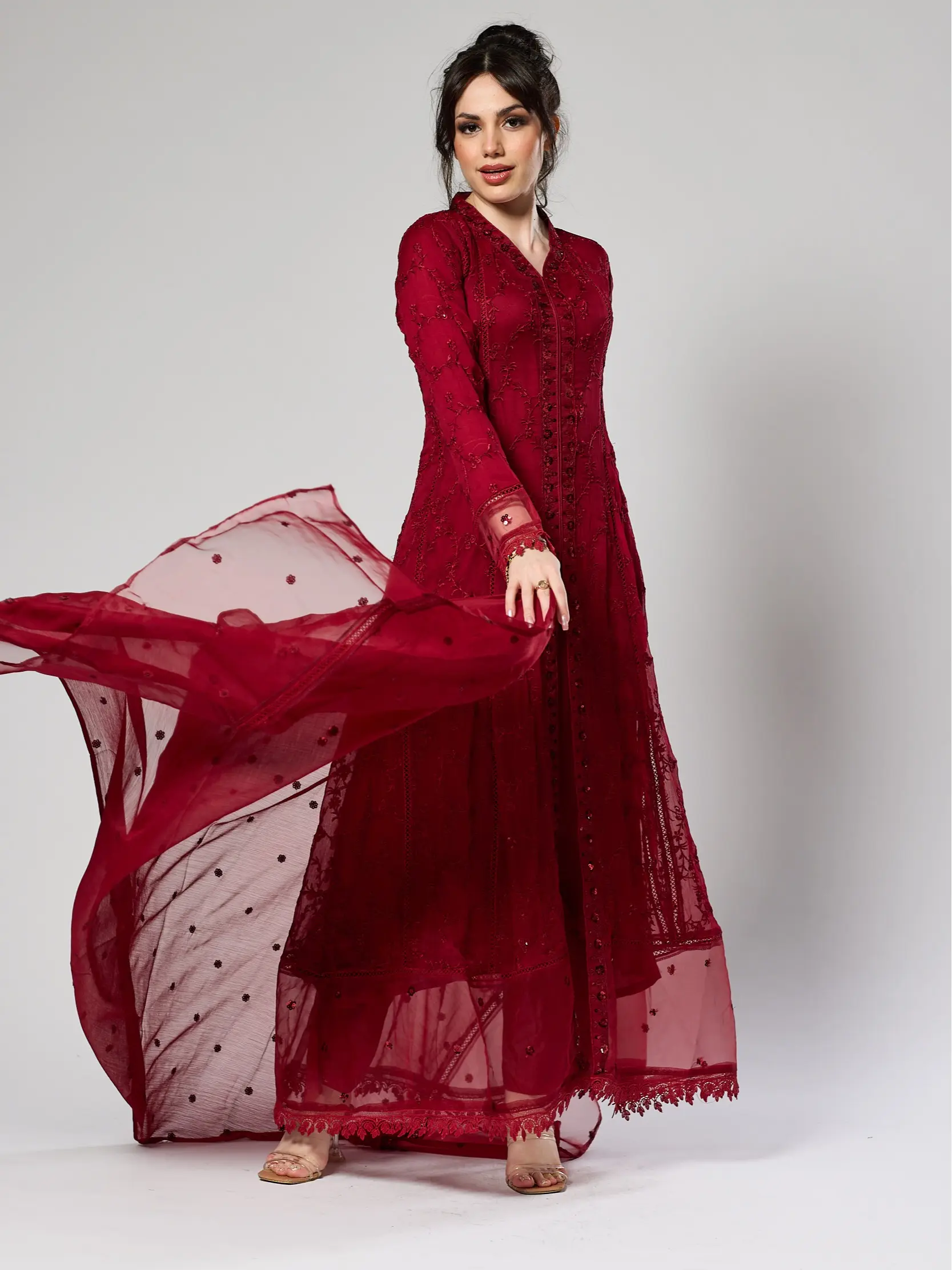QA-02 Readymade Designer Chiffon Dress