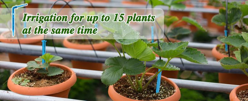 AnseTo Solar Irrigation System,Solar Drip Irrigation Kit with 15 Drippers,Solar Watering System DIY Automatic Watering System for Garden,Plant,Greenhouse,Terrace,Eco-Friendly and Energy-Saving