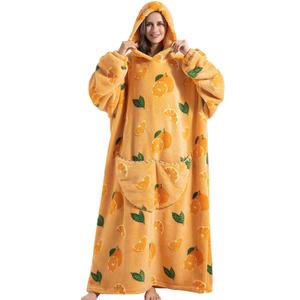 Machine Washable Hooded Blanket, 1 Count 320gsm Colorful Cartoon Pattern Wearable Blanket with Pocket & Sleeves, Christmas Decor Comfy Hoodie Winter Blanket for Home Office Travel, Valentine's Day, Boyfriend Gift for Her, Comfy Blanket, Halloween