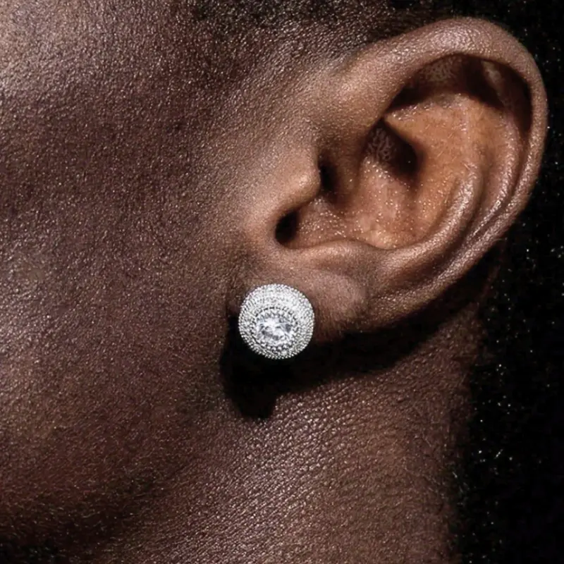 2pcs/Set Classic Hip Hop Style Square Zirconia Stud Earrings for Men and Women, Elegant Fashion Jewelry, Suitable for Daily Wear, Gifts for Loved Ones 5
