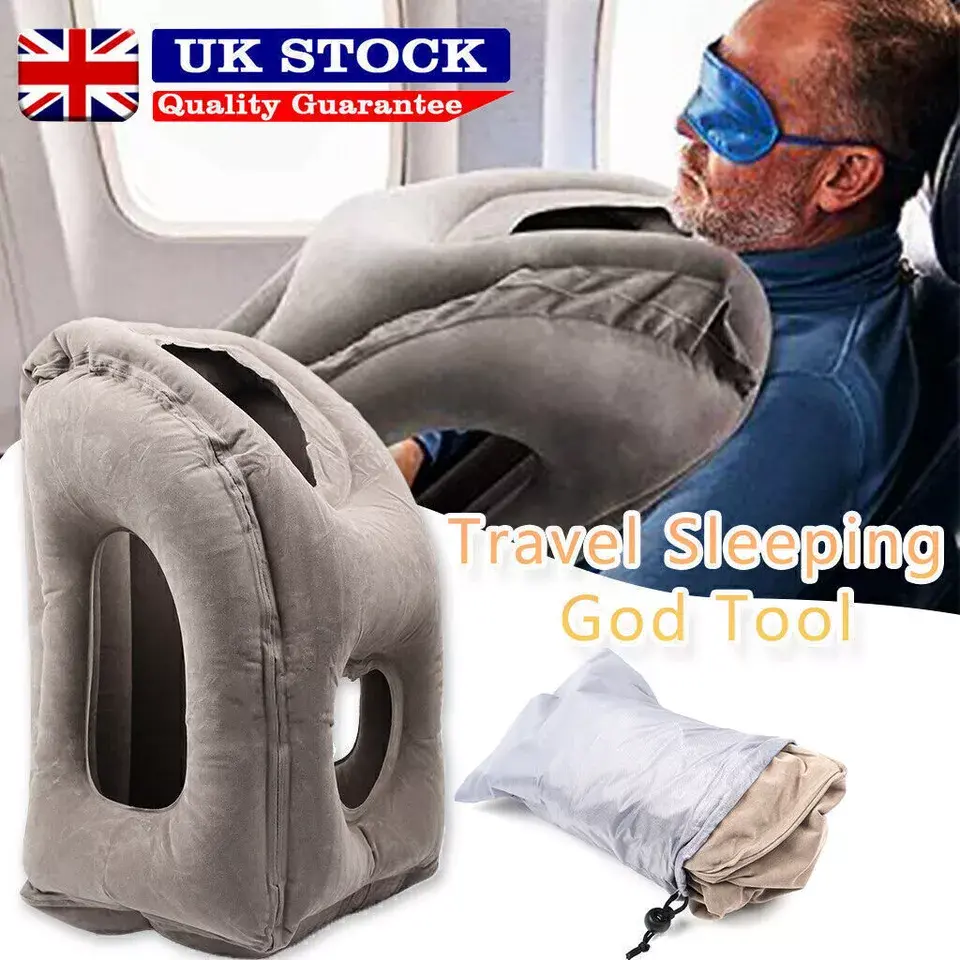 Air Cushion Travel Pillow for Airplane Office Nap Rest Neck Head Chin Inflatable