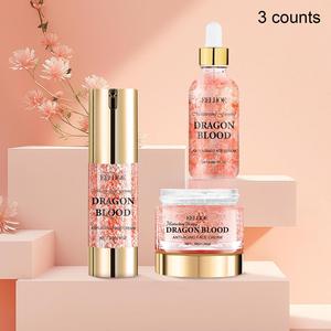 Dragon Blood Facial Skincare Set (3 Counts/set), Moisturizing Facial Cream & Face Serum & Firming Cream, Hydrating Skin Care Kit for Women, Moisturizer Serum Face Care Products, Skin Care Products, Skin Brightening Kit, Glow Hues Kit, Moisture