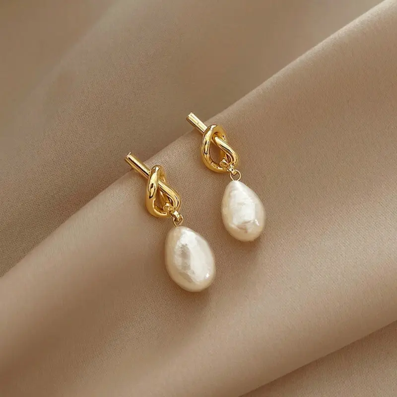 Knotted drop earrings, vintage and elegant knotted earrings 1
