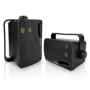 Herdio Waterproof Wall-Mount Speaker Set: Active+Passive Pair, Bluetooth & AUX, Indoor/Outdoor Stereo. Superior Sound, All-Weather Build, Perfect for Patio, Marine, Boat & Garage