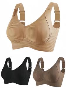 Women's Wireless Bra, Minimalist Comfortable Breathable Elegant Seamless Push Up Bra, Softness Underwear for All Seasons, Solid Backless Bra, Lingerie Set, Breathable Comfy Bra