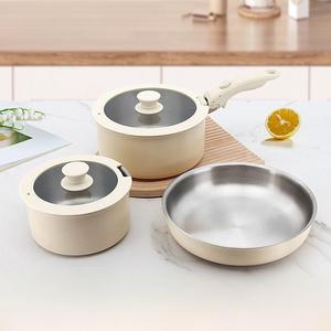 Non-stick Cookware Set, 1 Set Including Saucepan & Milk Pot   & Stockpot with Lid, Kitchen Cookware Set for Home Dining Room Picnic