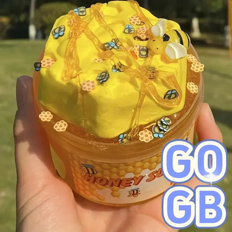2025 New Honeycomb Slime Toy DIY Yellow Transparent Honey Slime Set Simulated Handmade Clay Toy Stretchy Toy Squishy Toy Gift for Kids 0