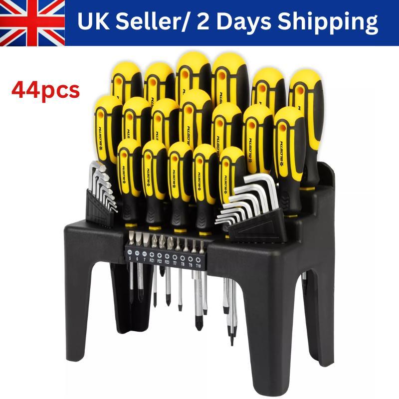 44PC Magnetic Screwdriver Set Cross-Head Flat Heads Hex Key With Stand 1