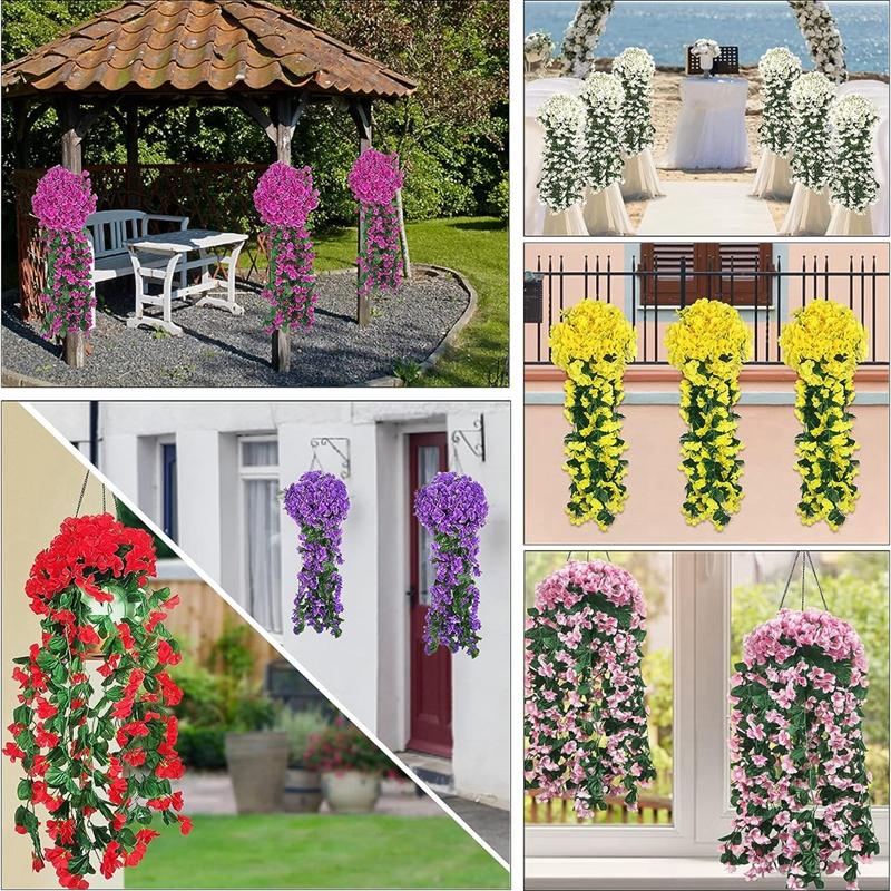 Artificial Flower Silk Violet Wall Hanging Wedding Scene Decor Home Potting Outdoor Garden Party Festival parts diy gift Hotsale Decorative Fruit 4