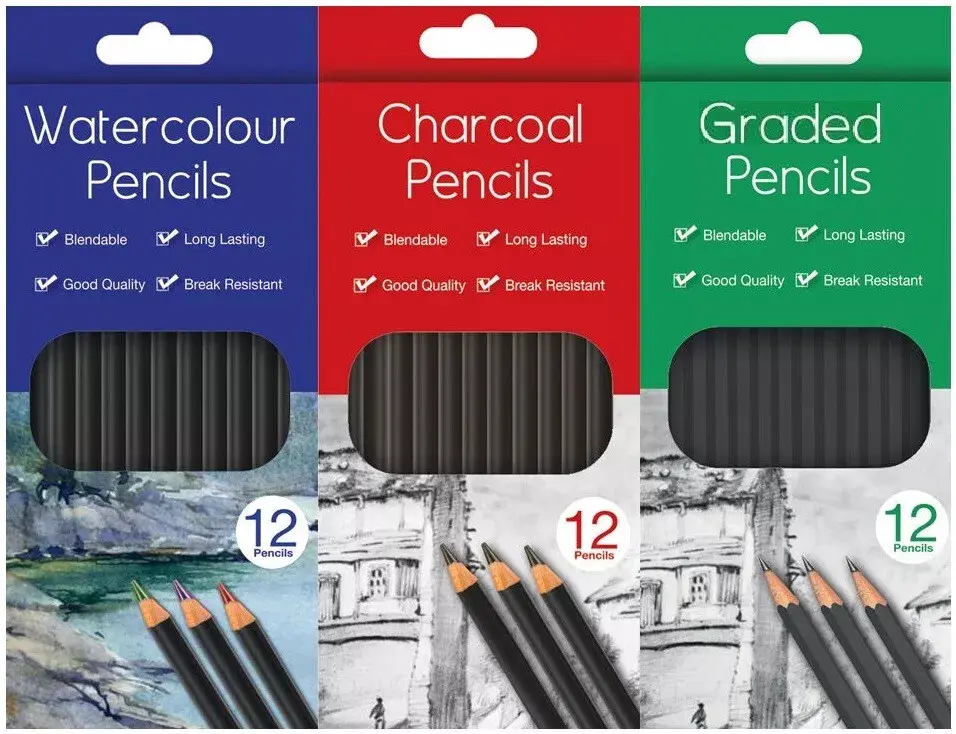 12-Piece Professional Sketching & Shading Pencil Set – Perfect for Artists & Designers ️