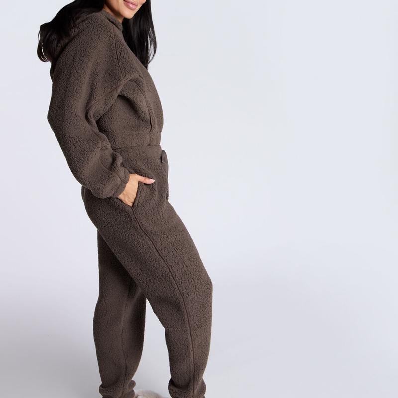 Boux Avenue Seamed Borg Lounge Set Hoodie and Joggers Sleepwear Loungewear 4