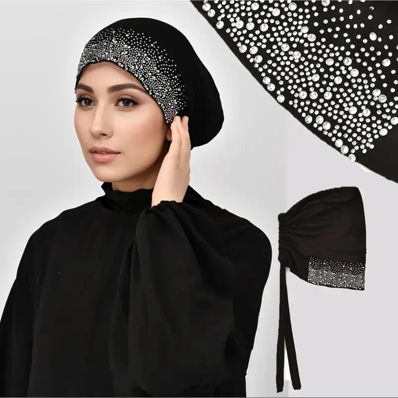 Maryam’s Essential Faux Diamond Tie Back Cap for Hijabs 0