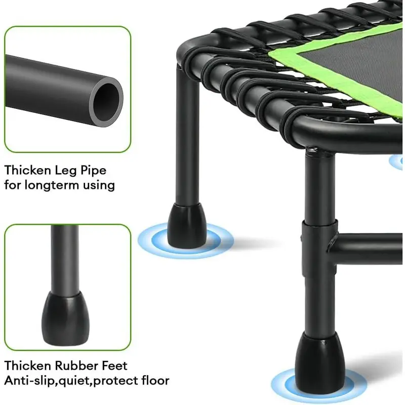 [70%OFF]42"/45" Rebounder Trampoline for Adults with Handle Bar, Silent Mini Trampoline Indoor Exercise Fitness Trampoline Bungee Rebounder Outdoor esli  trampoline exercise  equipment exercise  equipment 2