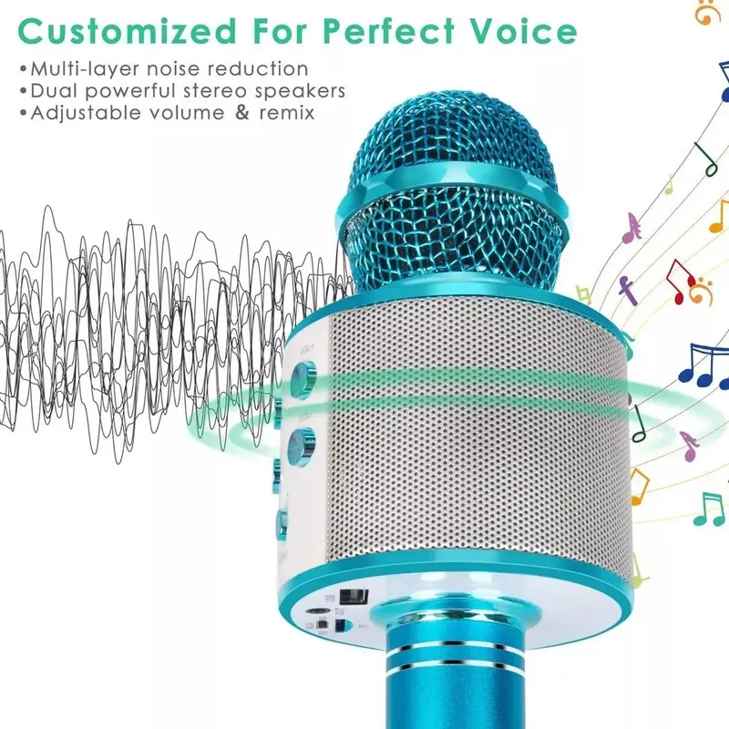 Karaoke Microphone Speaker Handheld KTV Player Mic Party Wireless Bluetooth UK 4
