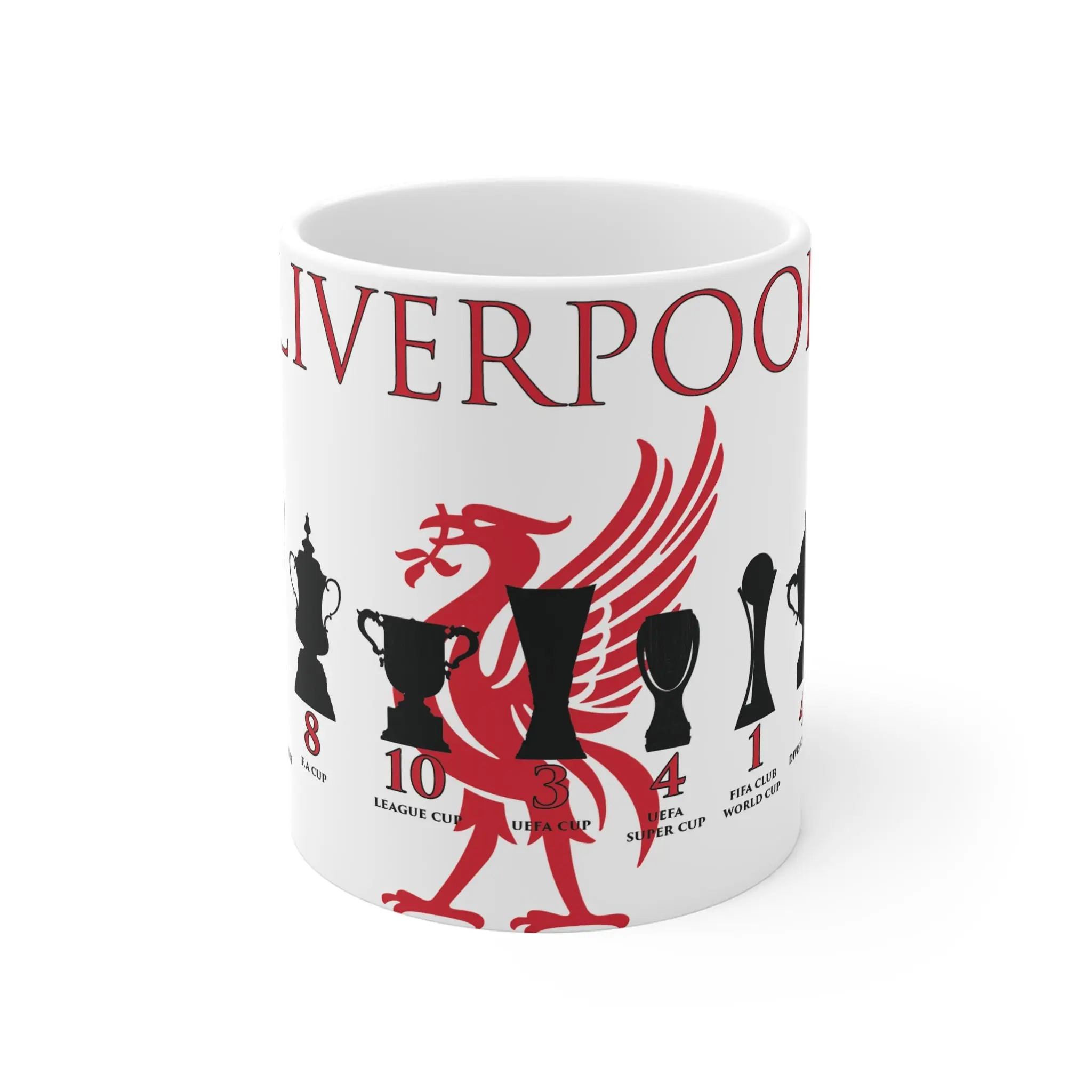 Liverpool Trophies & Liver Bird Mug - White Ceramic Drinkware