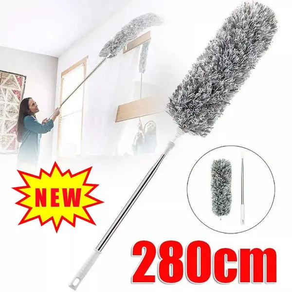 280cm Extendable Microfibre Duster for High Areas - Telescopic Dust Brush - Hand, Cleaning 2