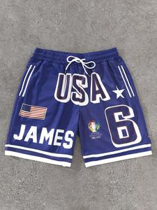 Men's Letter & Number Print Basketball Shorts, Jersey Shorts, Regular Fit Casual Comfy Breathable Shorts for Summer, Men's Bottoms for Daily Wear