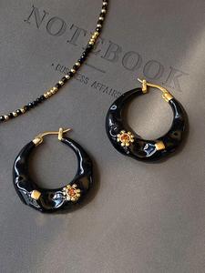 Vintage Irregular Round Hoop Earrings, Fashion Jewelry for Party, Daily Clothing Decor, Trendy All-match & Exquisite Jewelry for Birthday Gift