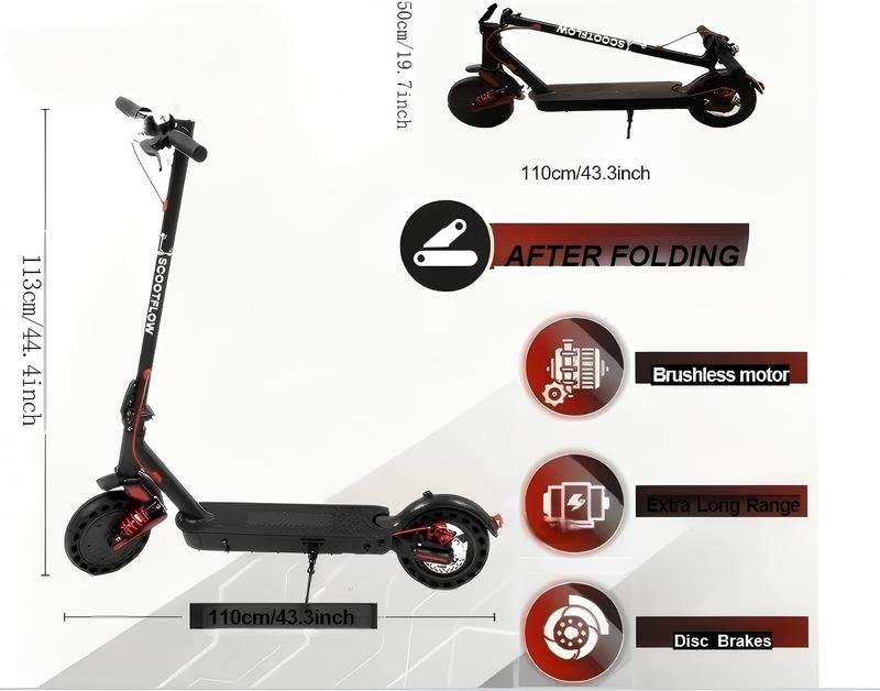 Electric Scooter, 10 Inch Electric Scooter Adult Electric Scooter, 30km Long Distance, 3 Speed ​​Modes, with APP Control, Dual Braking System, Dual Shock Absorption, Fast Charging Foldable Electric Scooter for Adults and Teenagers 2