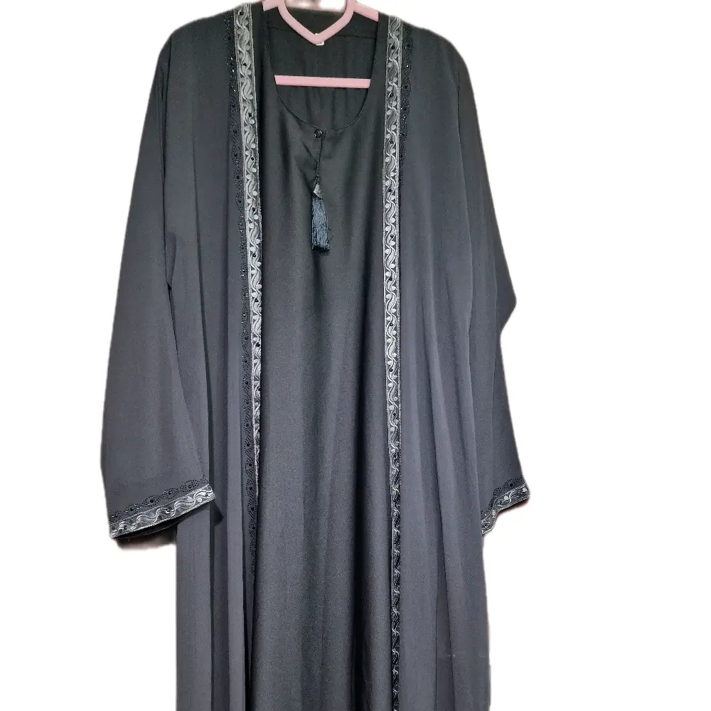 Ayat's Collections Womens 2 piece kaftan Abaya    Nida Fabric inner and Chiffon gown