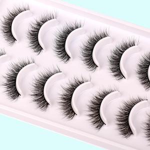 Natural False Eyelashes, 10 Pairs, Eye Makeup Products, DIY Faux Eyelash Extensions Kit, Natural Curling Strip Lashes, Cat Eye Eyelashes, Soft and Curl Fake Lashes for Women Eyelashes Extensions, Cosmetic, DIY Dramatic Lashes, Fluffy Eyelashes Cluster