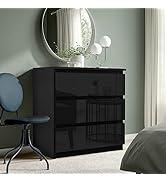 Product Introduction of High Gloss Chest of Drawer, 8 Drawer Bedroom Chest of Drawer Bedside Table Cabinet for Bedroom Living room Furniture, Black, 120W x 40D x 97H cm 32