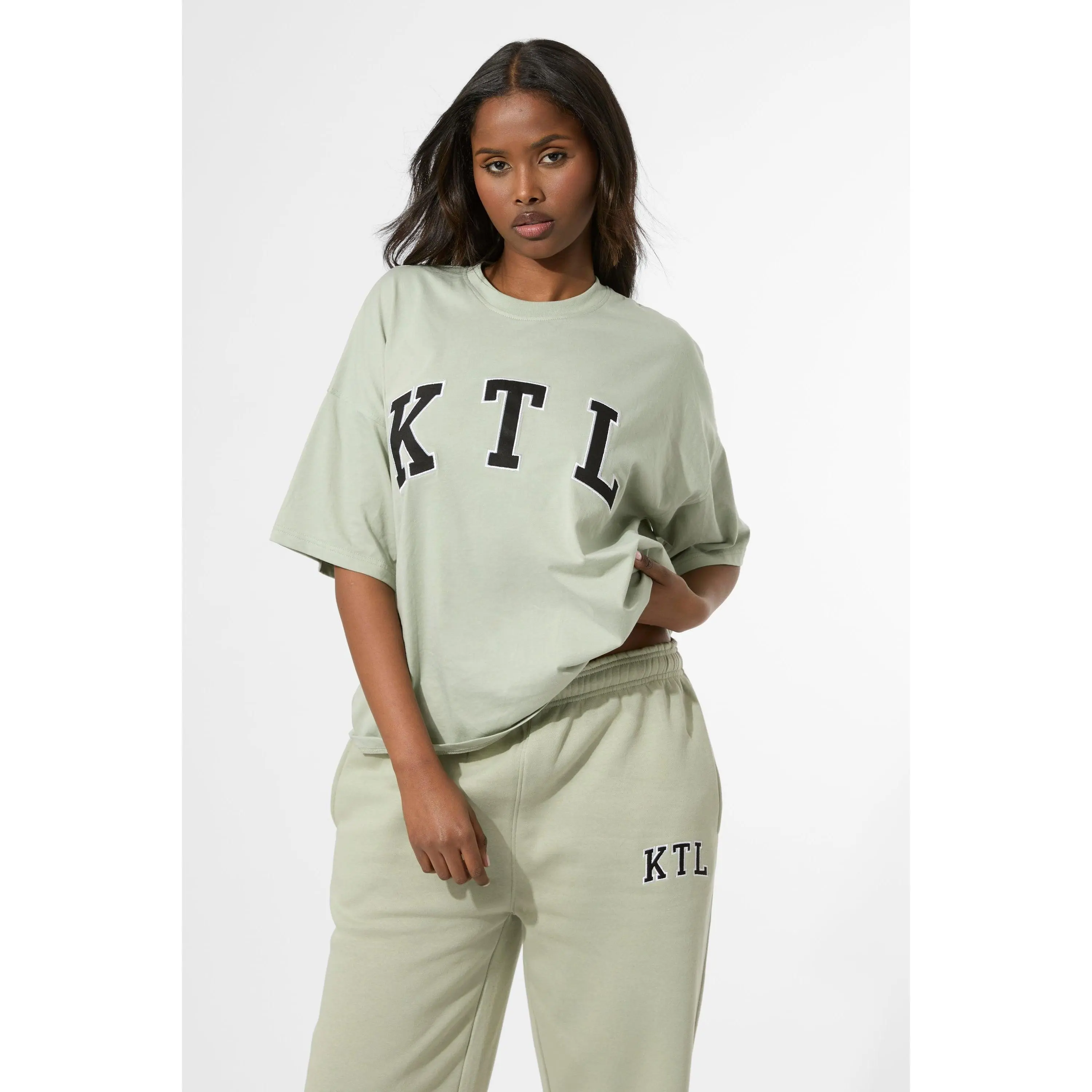 Kaiia KTL Logo Oversized T-Shirt Sage