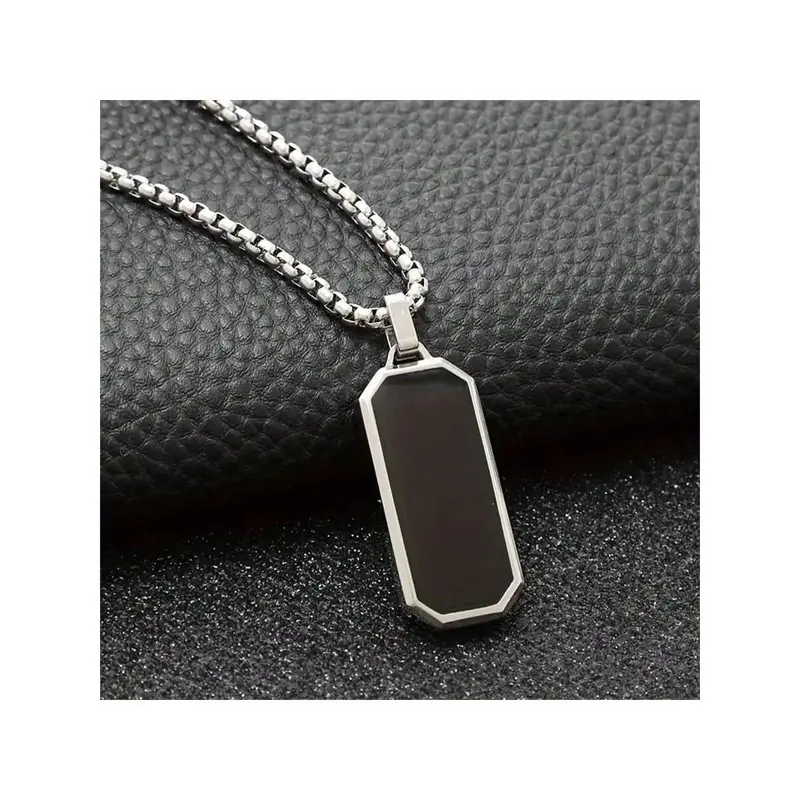 Elegant Men\ Necklace, Adorned With An Exquisite Black Geometric Droplet Pendant - Unique Design, Suitable For All Kinds Of Occasions 5