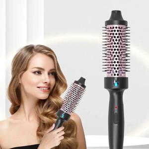 Thermal Hair Brush for Blowout Look, Ionic Heated Round Brush Makes Hair Smoother, Dual Voltage Thermal Hair Brushes for Natural Curls, Easy To Use