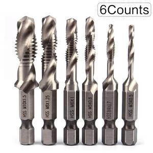 High Speed Steel M3/M4/M5/M6/M8/M10 Drill Bit, 3 In 1 Spiral Tap Drill Bit Set, Professional Drill Accessories For Woodworking, Power Tool Accessories