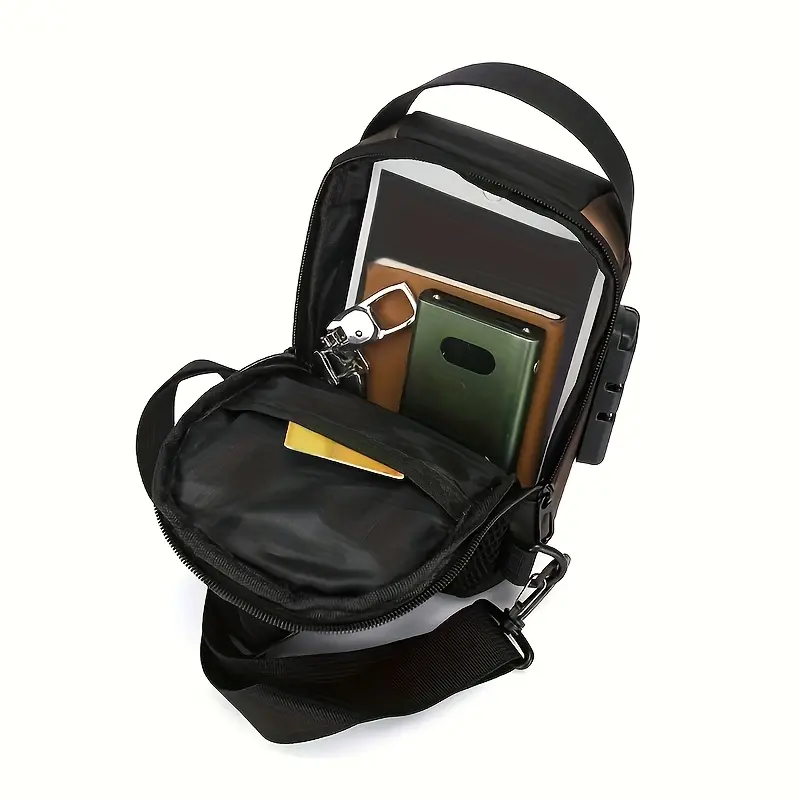 HGS    Men's Stylish Sling Bag – Durable Oxford Fabric Crossbody Chest Pack with Phone Pocket and Zip Closure 7