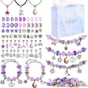 DIY Jewelry Making Kit, 129pcs/set Colorful Beads & Charms & Beading & Jewelry Making Accessories, Jewelry Making Supplies for Bracelet Necklace Earrings