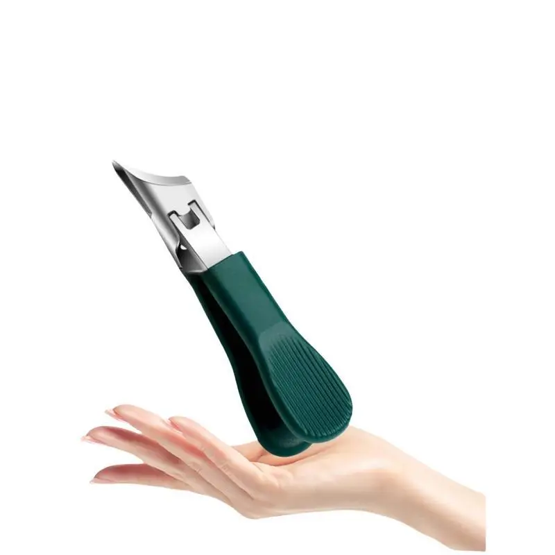 Three sets of eagle beak beveled nail clippershousehold multifunctional large opening anti-splash nail clippers set of high-grade thick hardmanicure clippers White, black, green 5