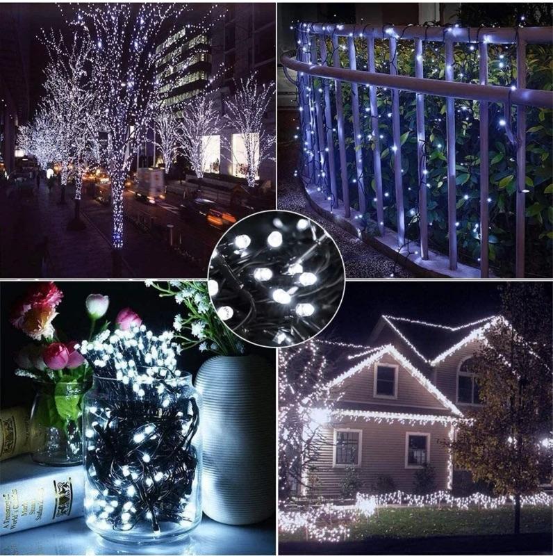 Product Introduction of 50/100/200/500 LED Solar Power Fairy Garden Lights String Outdoor Xmas Tree Lamp 8