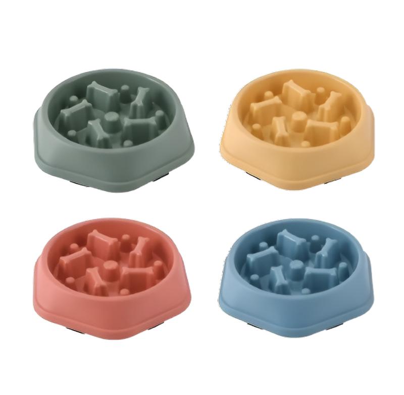 Dog Bowl Slow Feeder Pet Bowl Anti Bloating Anti Slip Feet Interactive Feed Dish 1