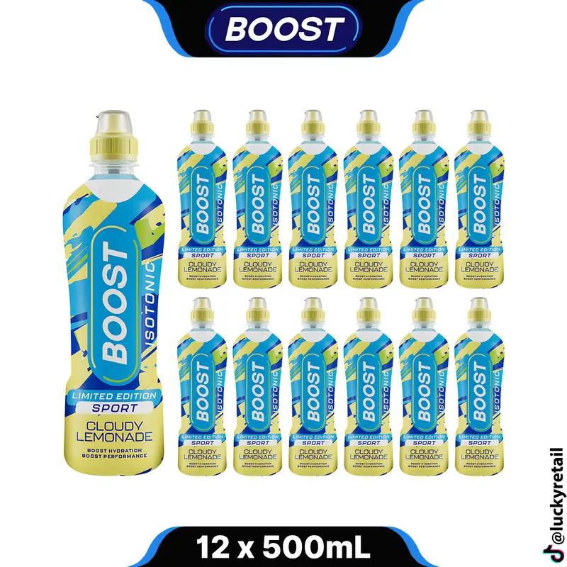 Boost Sport Isotonic Energy Drink Cloudy Lemonade 12 Pack (12 x 500ml) | Limited Edition Beverage new 0