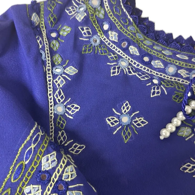 Two Piece Marina Hand Embroidered Balochi Mirror Work Asian Women's Clothing Comfortable Wear - Womenswear, Embroidery, Clothes 2