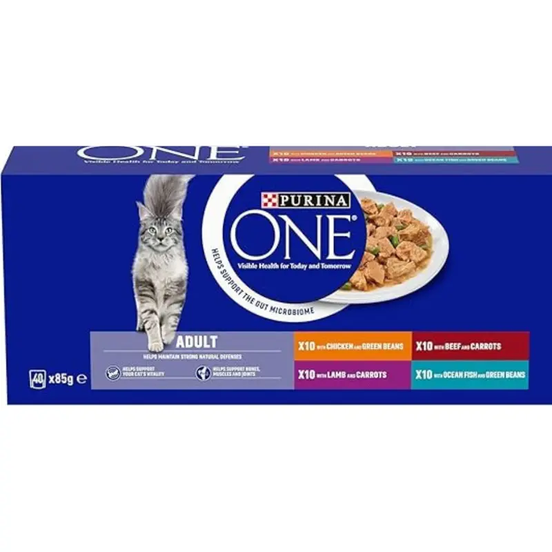 PURINA ONE Mini Fillets Mixed Selection in Gravy Wet Cat Food 40x85g 0