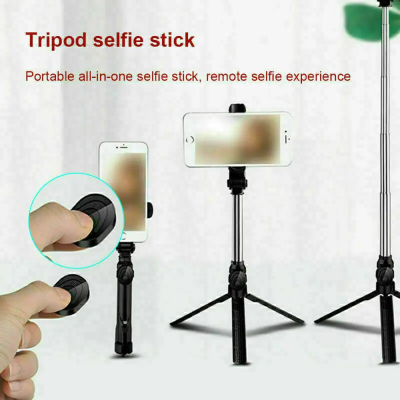 Bluetooth Selfie Tripod Telescopic Stick Remote Monopod Extendable Phone Holder 2